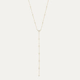 Amalfi Necklace in 18k gold-plated stainless steel — lariat drop necklace by Soleil à Deux