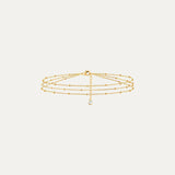 Bahia Bracelet in 18k gold-plated stainless steel with cubic zirconia by Soleil à Deux