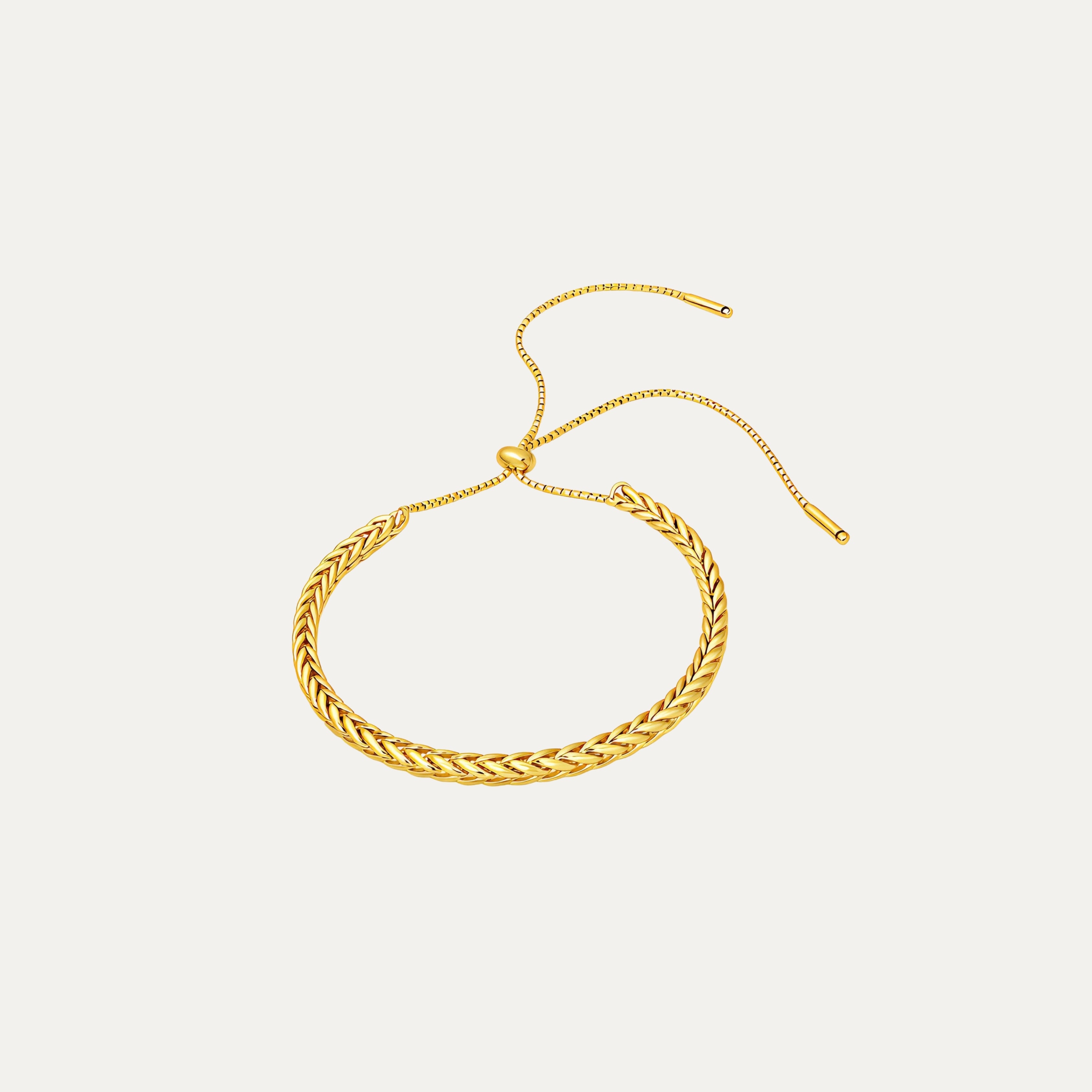 Capri Bracelet in 18k gold-plated stainless steel — adjustable chain by Soleil à Deux