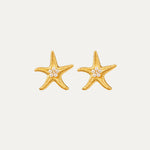 Capri Earrings in 18k gold-plated stainless steel — hoop studs by Soleil à Deux
