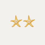 Capri Earrings in 18k gold-plated stainless steel — hoop studs by Soleil à Deux
