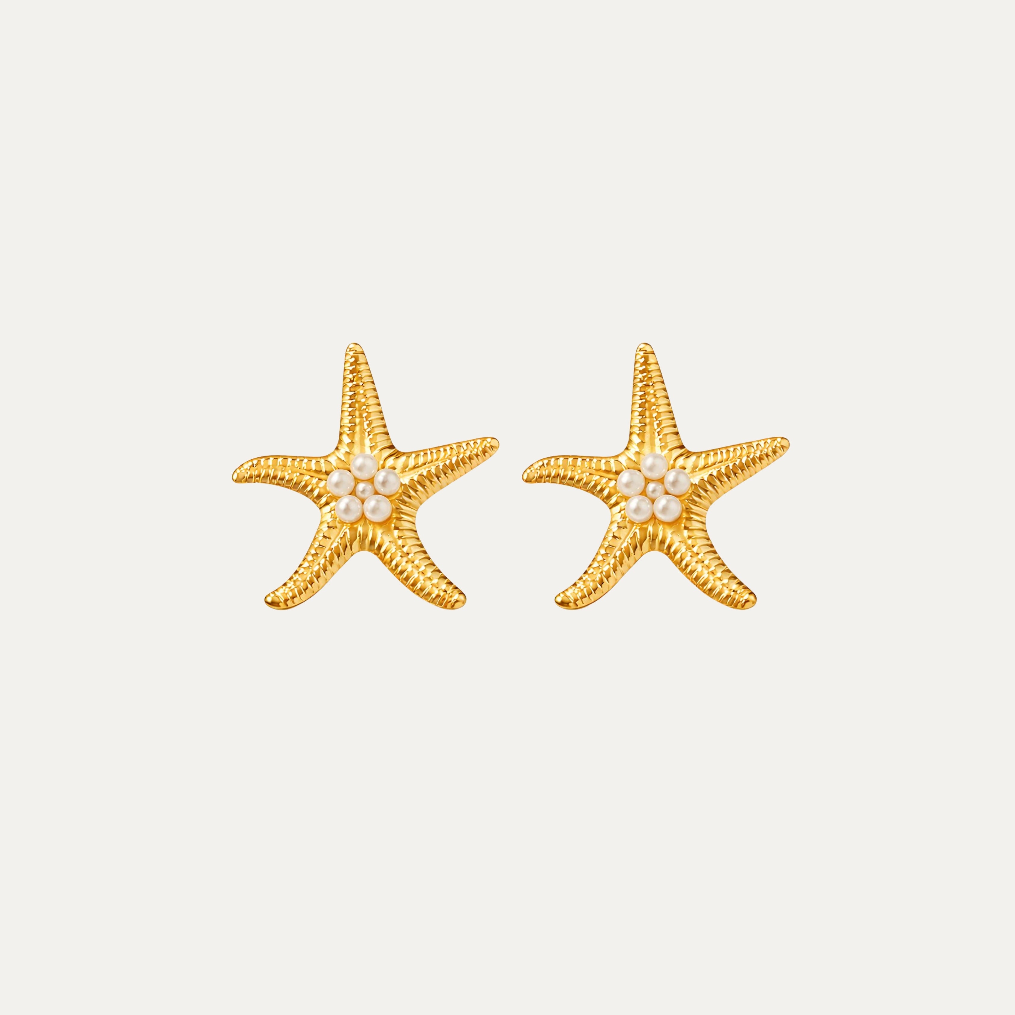 Capri Earrings in 18k gold-plated stainless steel — hoop studs by Soleil à Deux