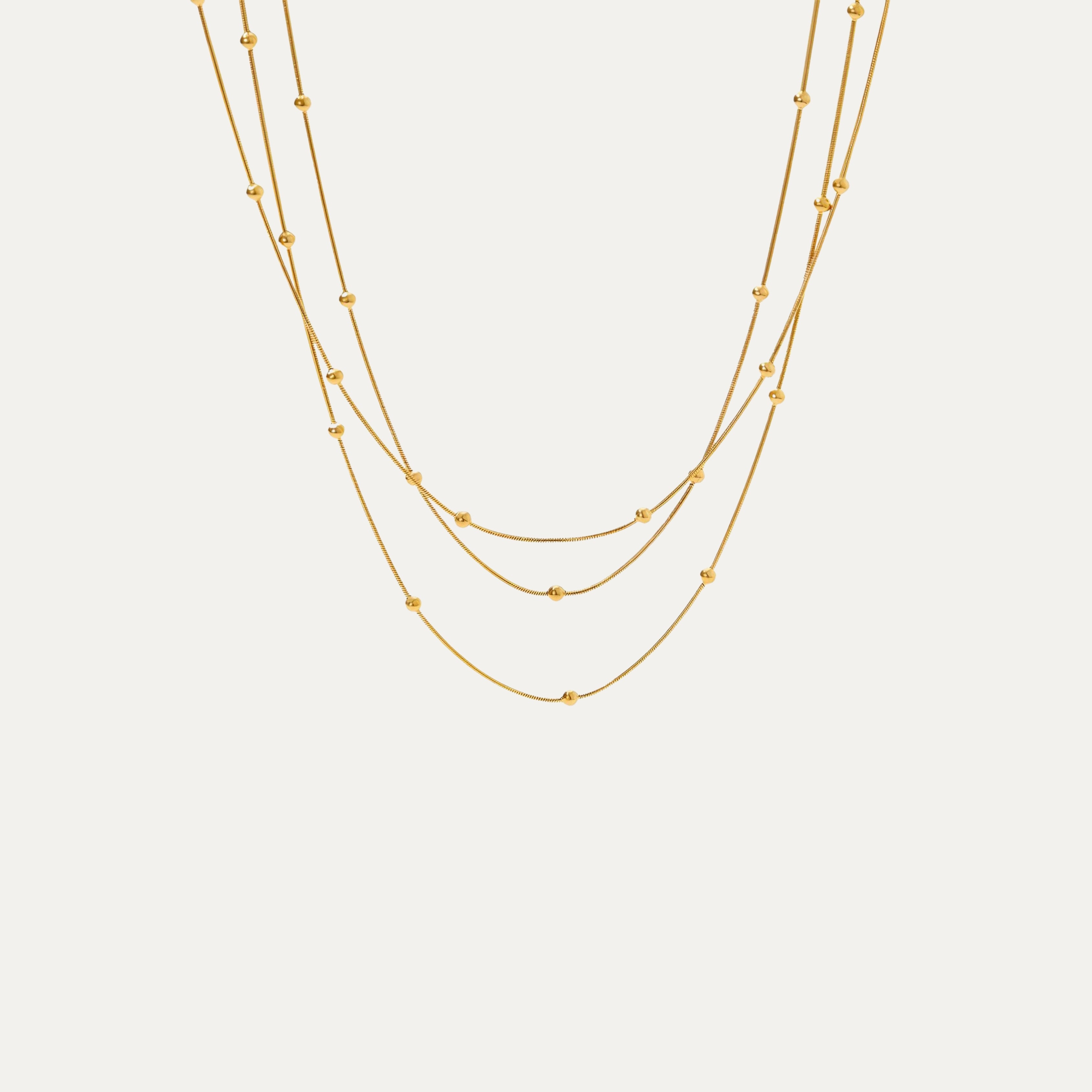 Cascada Necklace in 18k gold-plated stainless steel — adjustable chain by Soleil à Deux