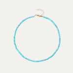 Coppa Cabana Necklace with natural turquoise stones — boho gold necklace by Soleil à Deux