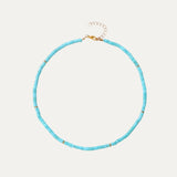 Coppa Cabana Necklace with natural turquoise stones — boho gold necklace by Soleil à Deux