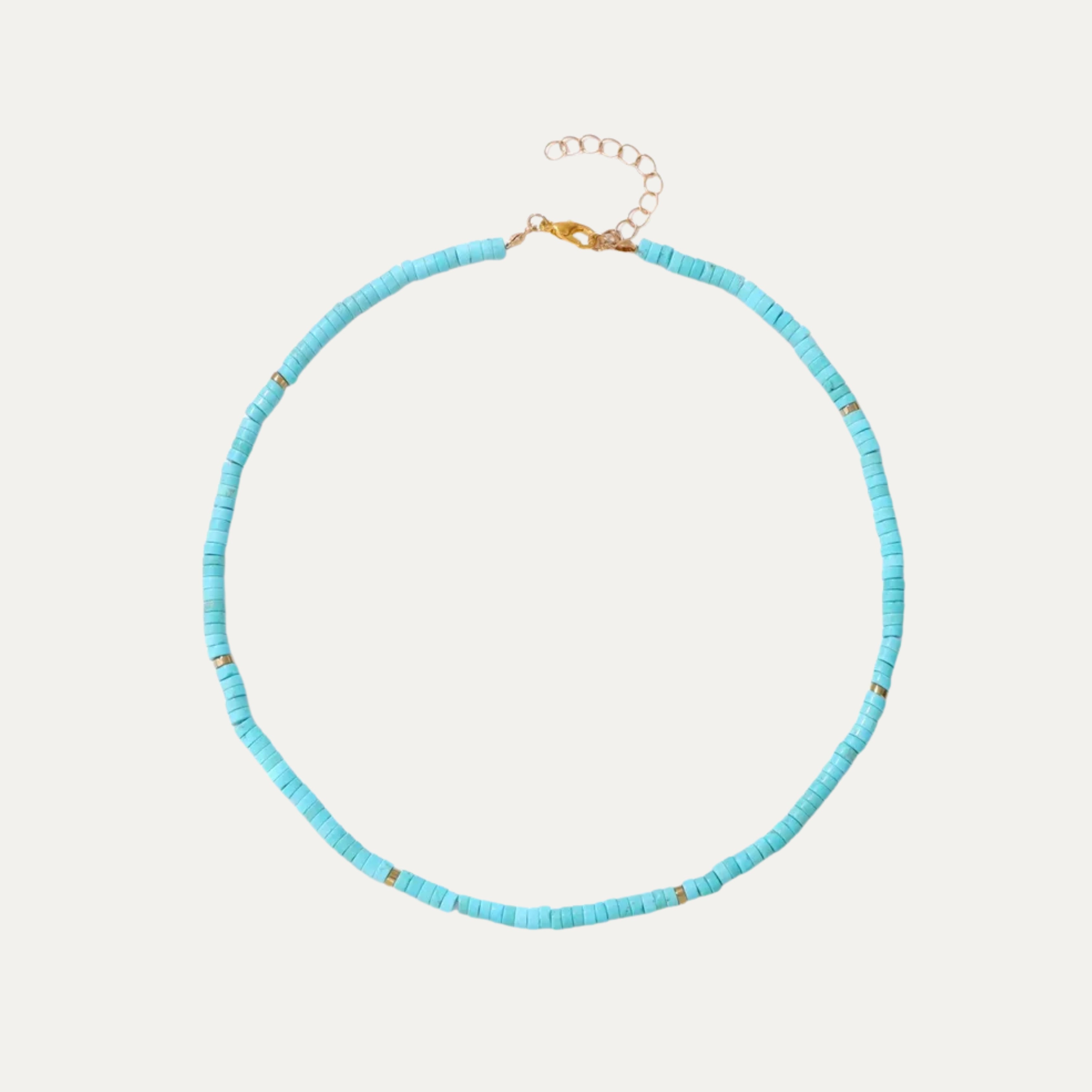 Coppa Cabana Necklace with natural turquoise stones — boho gold necklace by Soleil à Deux