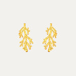 Coral Earrings in 18k gold-plated stainless steel — sculptural studs by Soleil à Deux