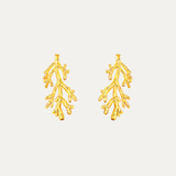 Coral Earrings in 18k gold-plated stainless steel — sculptural studs by Soleil à Deux