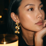 Dahlia Earrings detail — sculpted gold petals close-up by Soleil à Deux