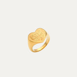 Dominica Ring in 18k gold-plated stainless steel — adjustable sculpted band by Soleil à Deux