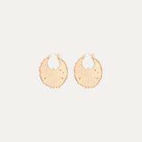 Eventail Earrings in 18k gold-plated stainless steel — fan-shaped statement earrings by Soleil à Deux