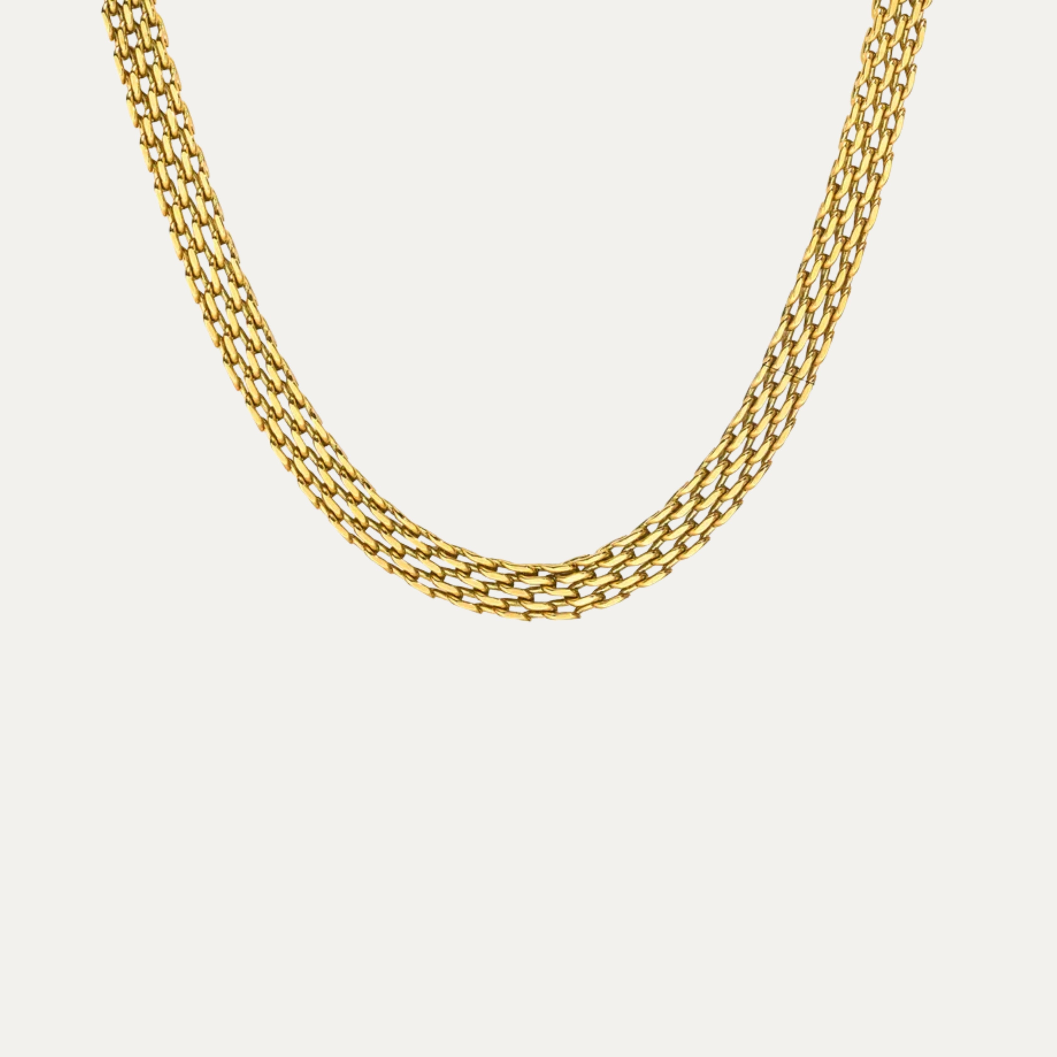 Fiji Necklace detail — substantial gold chain close-up by Soleil à Deux