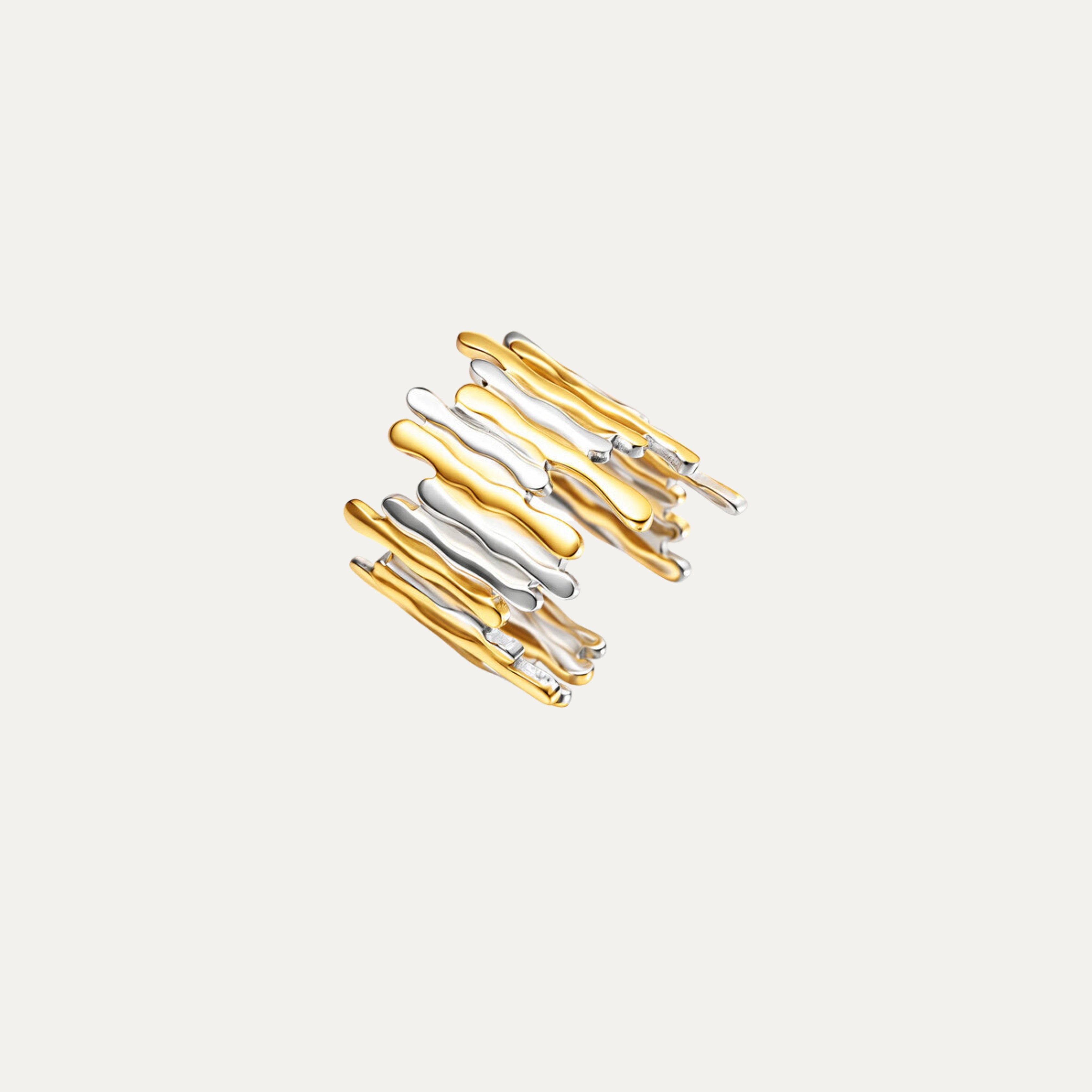 Frida Ring in 18k gold-plated stainless steel — sculptural statement ring by Soleil à Deux