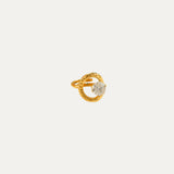 Hollywood Ring oval shape — statement zirconia gold ring, hypoallergenic