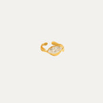 Hollywood Ring pear shape — elegant zirconia gold ring, waterproof