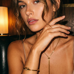 Isla Bracelet worn — minimalist gold bangle, waterproof and hypoallergenic
