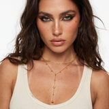 Jupiter Necklace worn — versatile gold chain necklace, waterproof and hypoallergenic