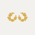 Laurel Earrings in 18k gold-plated stainless steel — laurel wreath studs by Soleil à Deux