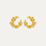 Laurel Earrings in 18k gold-plated stainless steel — laurel wreath studs by Soleil à Deux