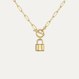 Locket Necklace in 18k gold-plated stainless steel with floral pendant by Soleil à Deux