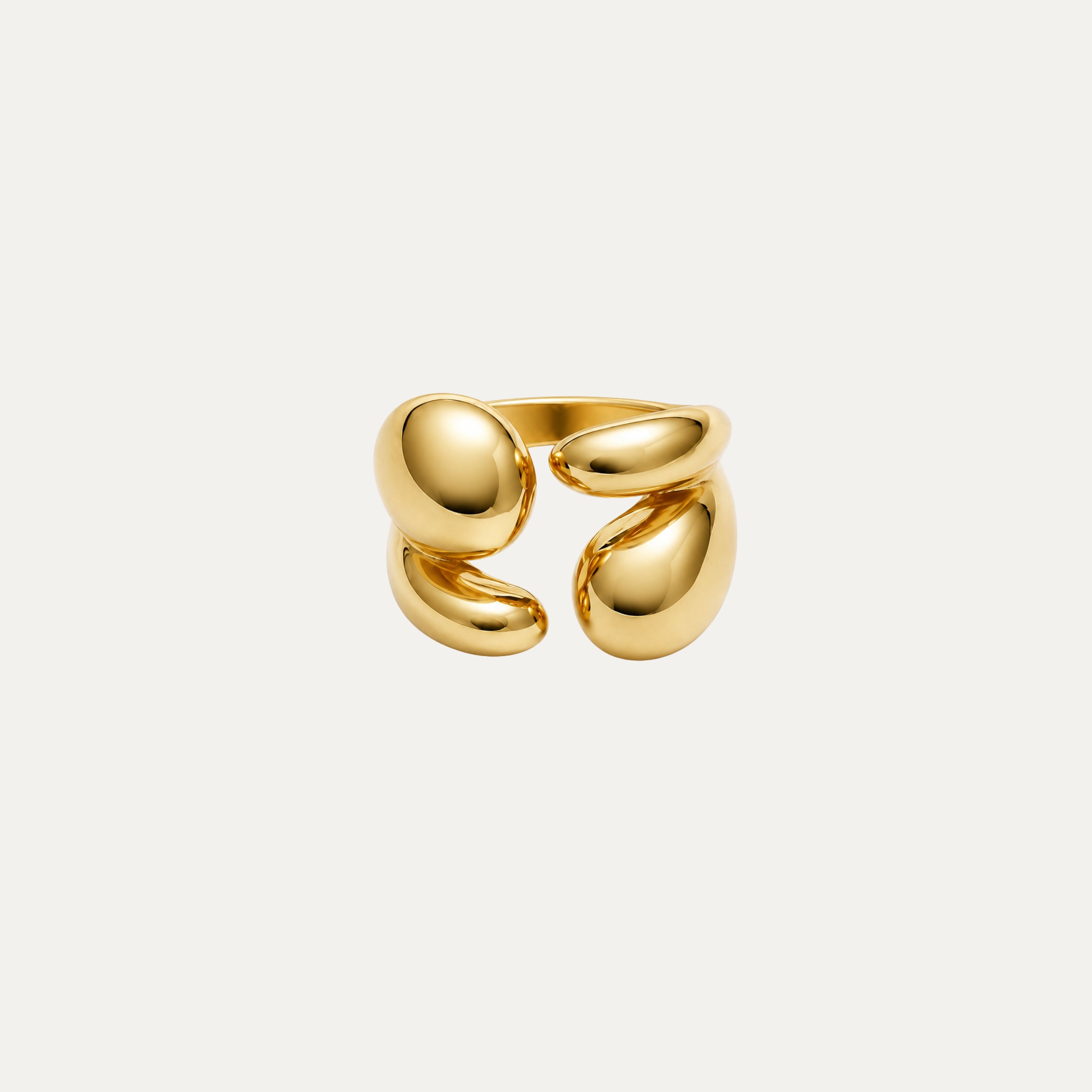 Marea Ring in 18k gold-plated stainless steel — chunky wave-inspired ring by Soleil à Deux