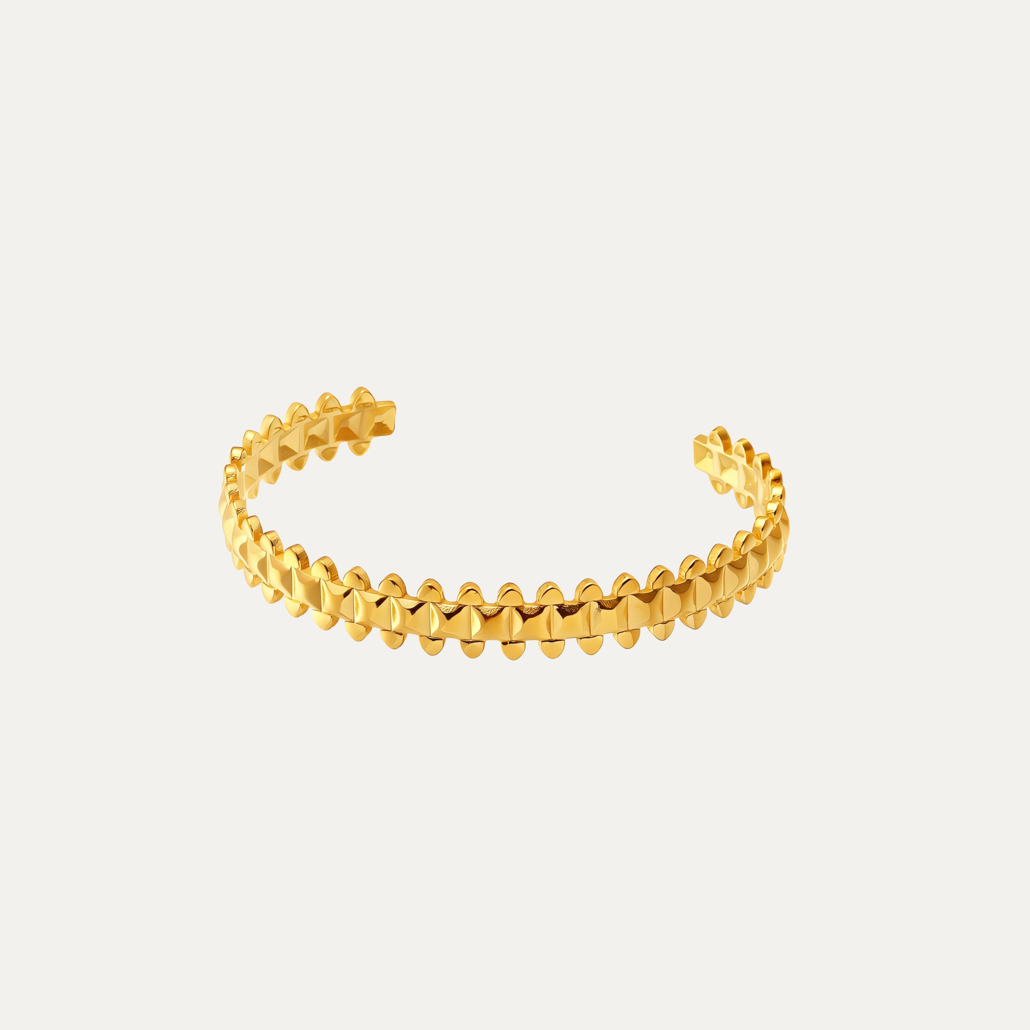 Milano Bracelet in 18k gold-plated stainless steel — polished cuff by Soleil à Deux