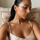 Monaco Necklace worn — refined gold chain necklace, waterproof and hypoallergenic