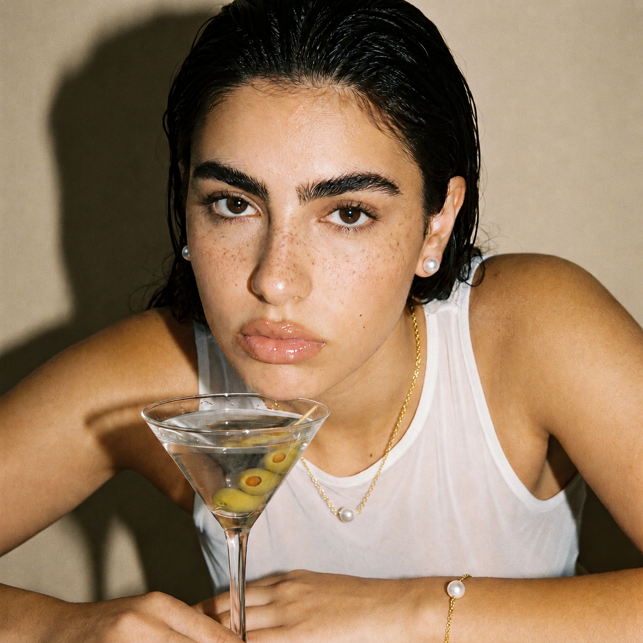 Naya Bracelet worn — minimalist gold chain bracelet, waterproof and hypoallergenic