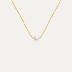 Naya Necklace in 18k gold-plated stainless steel with pearls by Soleil à Deux