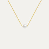 Naya Necklace in 18k gold-plated stainless steel with pearls by Soleil à Deux