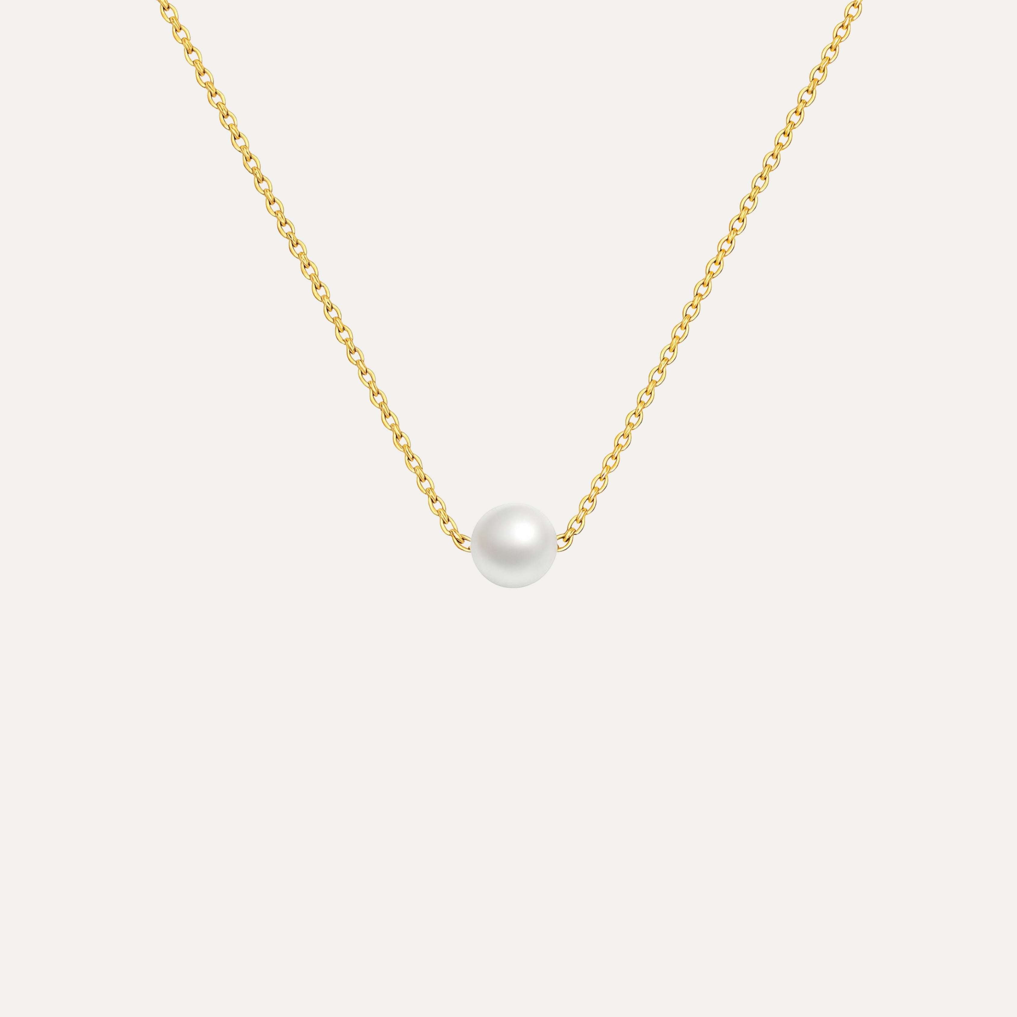 Naya Necklace in 18k gold-plated stainless steel with pearls by Soleil à Deux