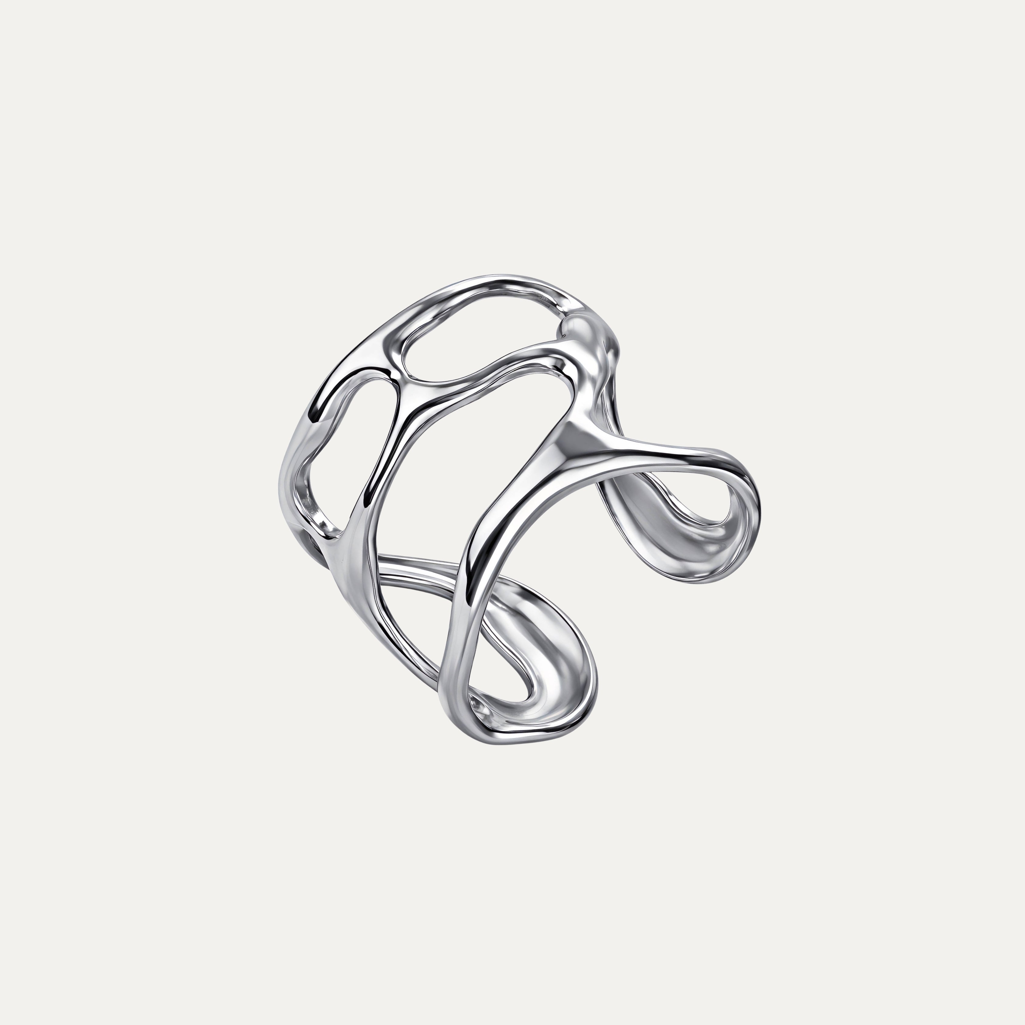 Nova Ring in 18k gold-plated stainless steel — faceted adjustable ring by Soleil à Deux