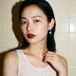 Perla Earrings worn — luminous gold and pearl earrings, hypoallergenic