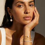 Delia Bracelet worn — weightless gold chain bracelet, hypoallergenic jewelry