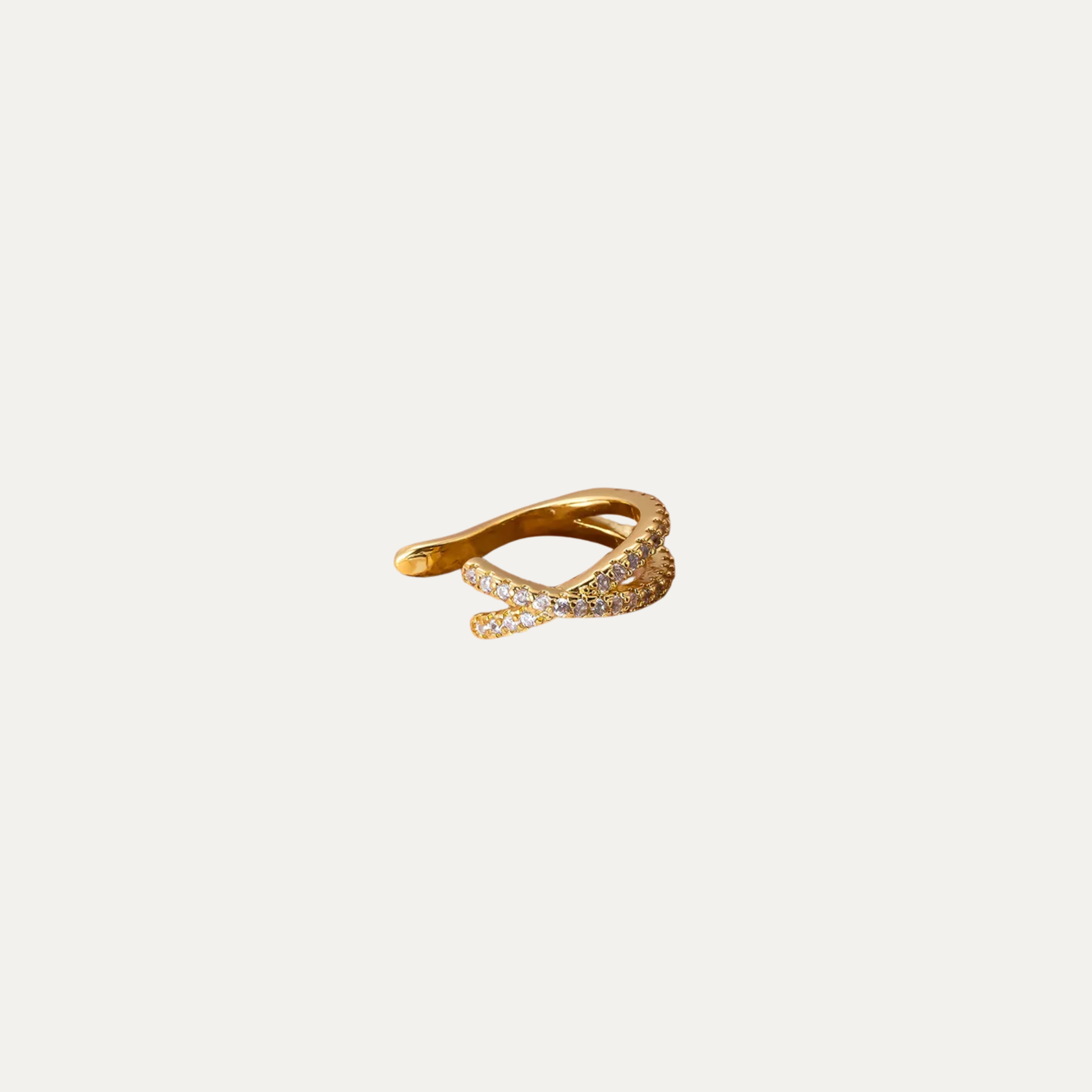 Positano Ear Cuff with cubic zirconia — no-piercing gold ear cuff by Soleil à Deux