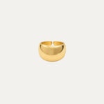 Roche Ring in 18k gold-plated stainless steel — chunky sculptural stone-inspired ring by Soleil à Deux