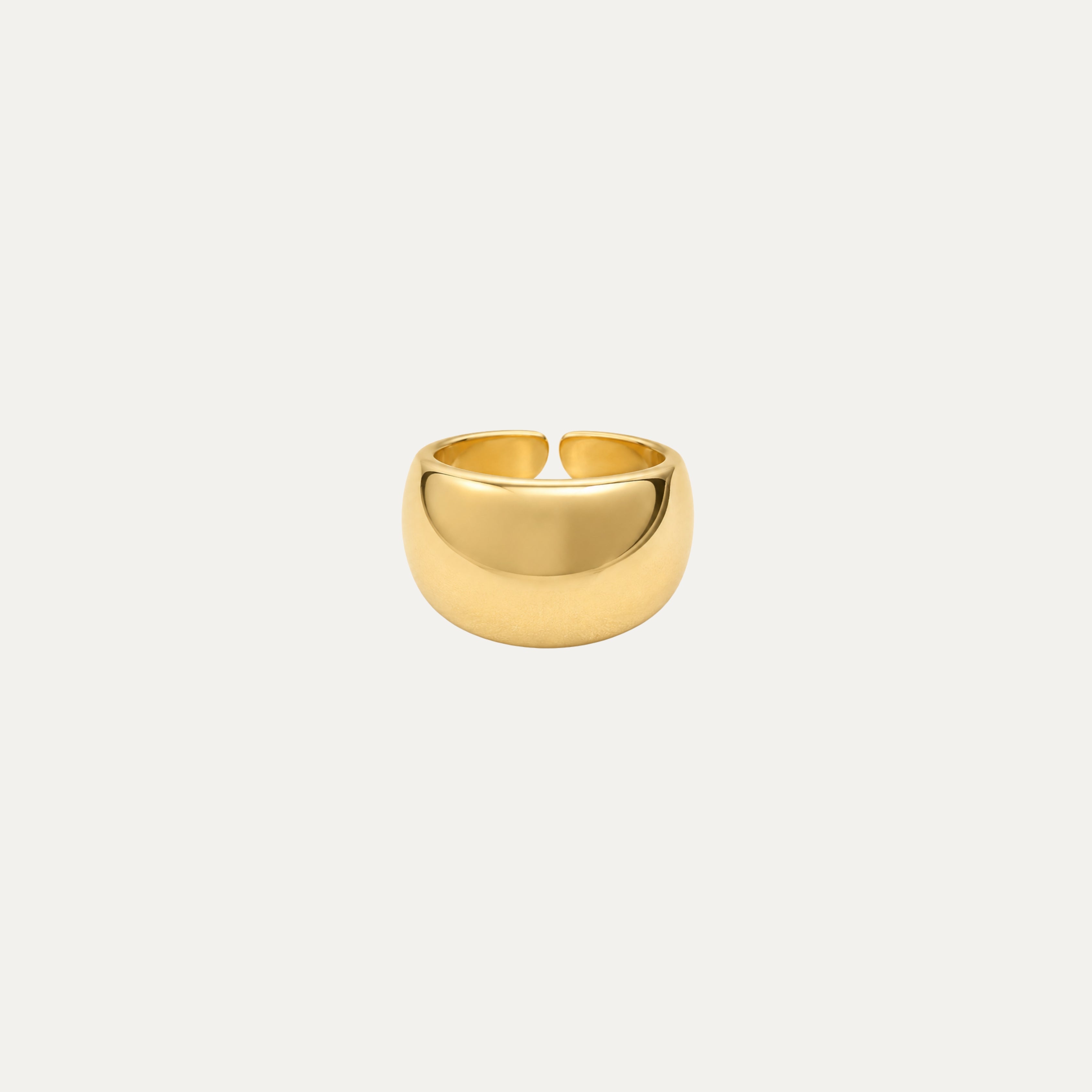 Roche Ring in 18k gold-plated stainless steel — chunky sculptural stone-inspired ring by Soleil à Deux