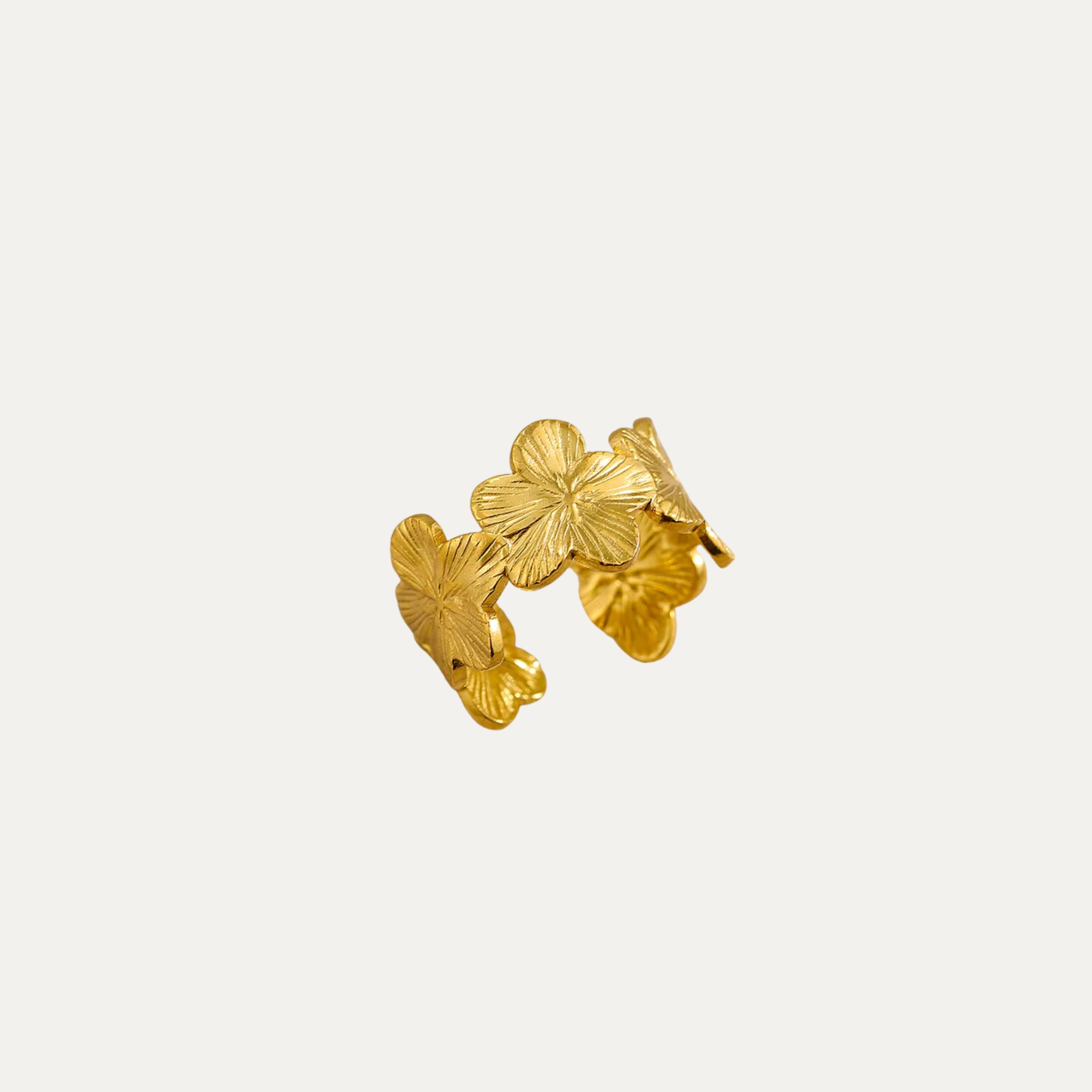 Santa Monica Ring in 18k gold-plated stainless steel — adjustable golden hour ring by Soleil à Deux