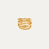 Sardinia Ring detail — 18k gold sculptural irregular band close-up