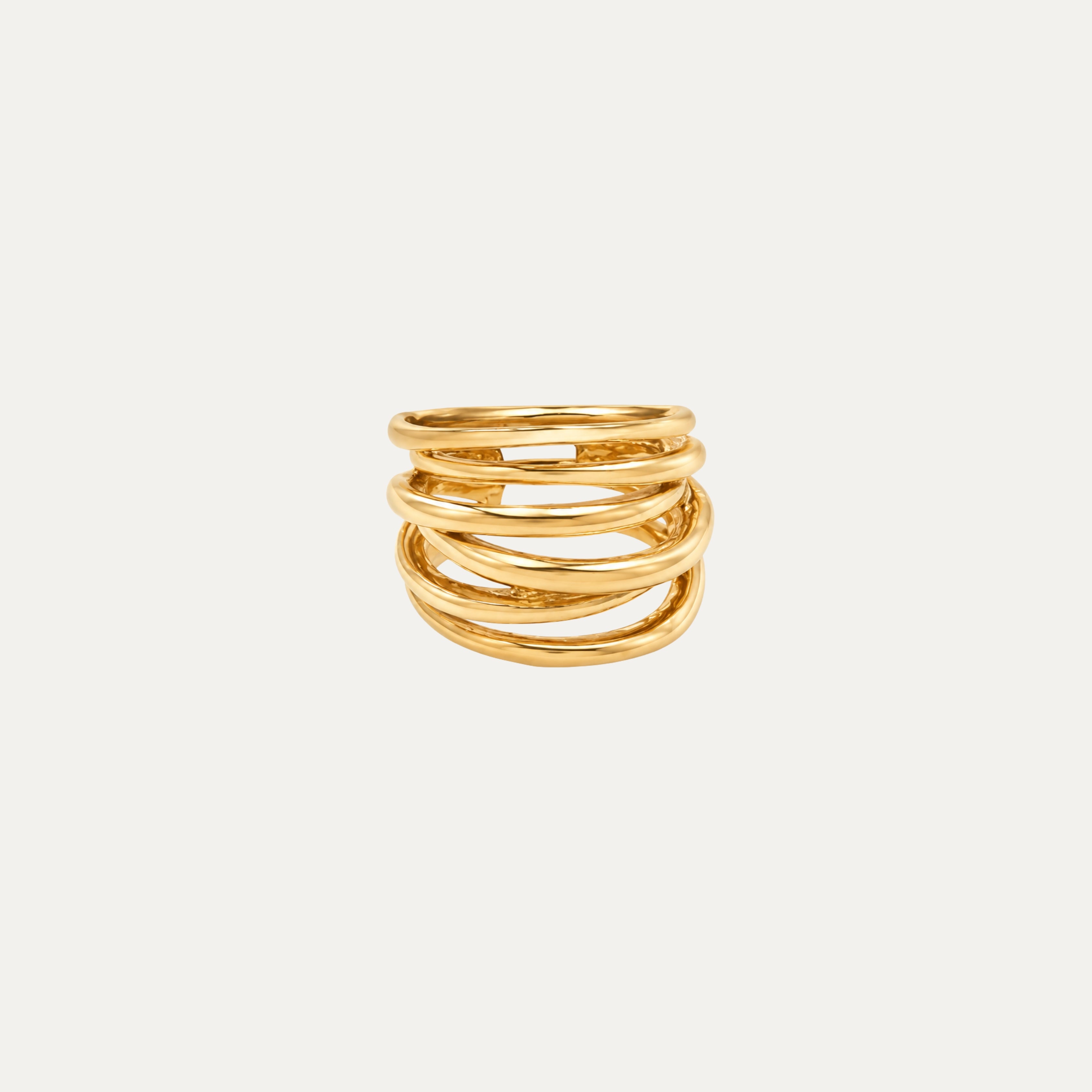 Sardinia Ring detail — 18k gold sculptural irregular band close-up