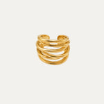 Sardinia Ring in 18k gold-plated stainless steel — chunky irregular ring by Soleil à Deux