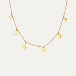 Selene Necklace in 18k gold-plated stainless steel — long chain by Soleil à Deux