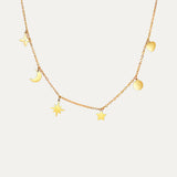 Selene Necklace in 18k gold-plated stainless steel — long chain by Soleil à Deux