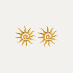 Solea Earrings in 18k gold-plated stainless steel — sun-inspired studs by Soleil à Deux
