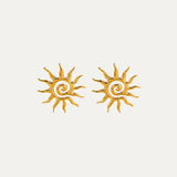 Solea Earrings in 18k gold-plated stainless steel — sun-inspired studs by Soleil à Deux