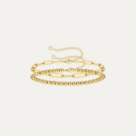 Tulum Double Bracelet in 18k gold-plated stainless steel by Soleil à Deux