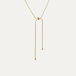 Venus Necklace in 18k gold-plated stainless steel — adjustable bolo chain by Soleil à Deux