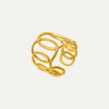 Vortex Ring in 18k gold-plated stainless steel — sculpted spiral ring by Soleil à Deux